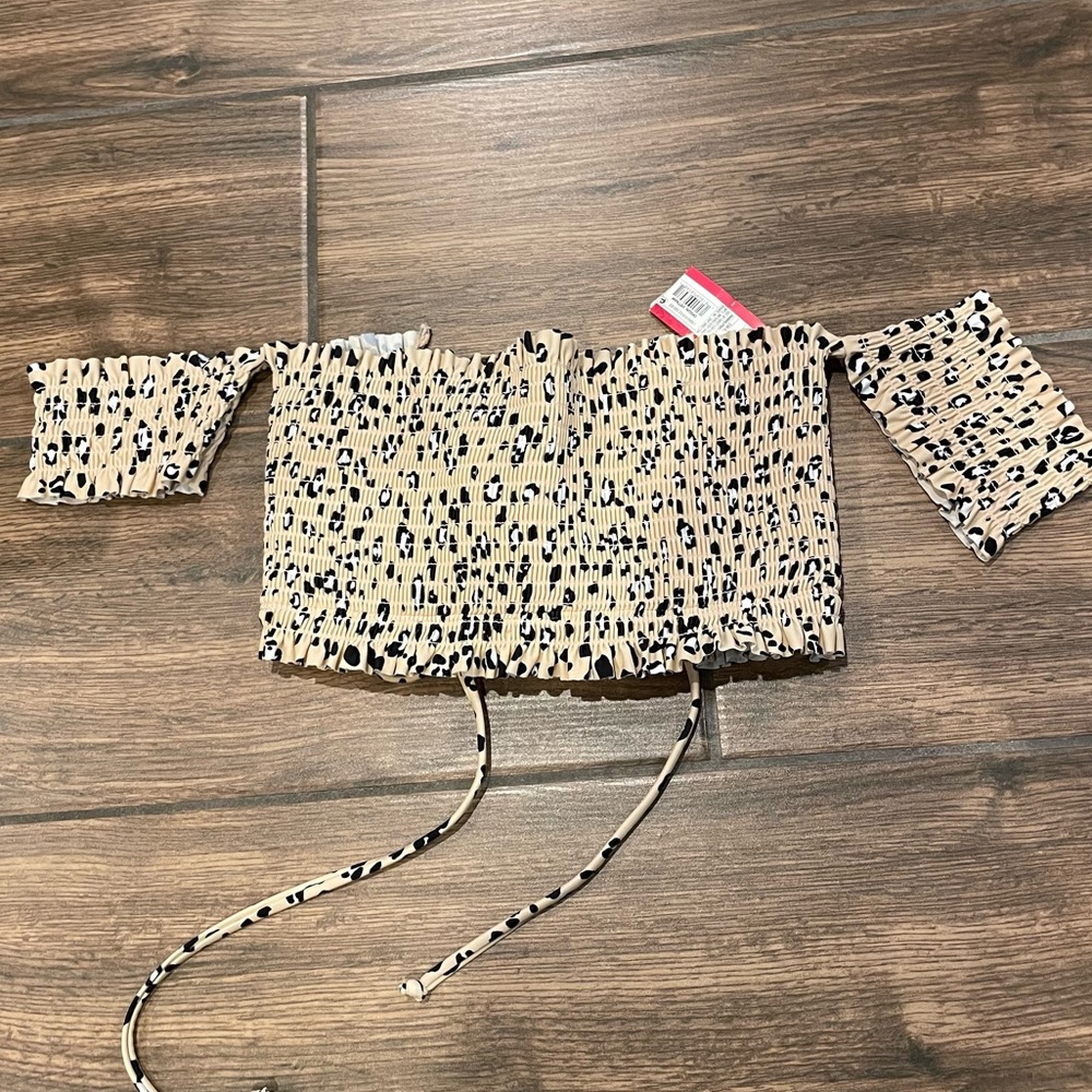 NWT Xhilaration strapless cheetah bikini top